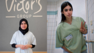 Zwei Bilder von jungen Frauen beim Ausbildungsbeginn