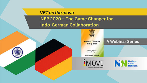 VET on the move, indische und deutsche Flagge, Zusammenarbeit iMOVE und National Skills Network