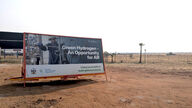 Werbetafel zu grünem Wasserstoff in Windhoek