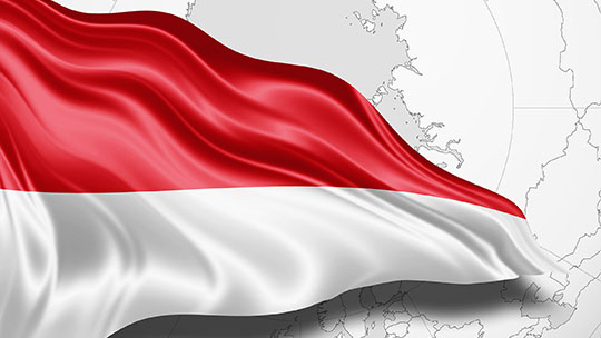 wehende indonesische Flagge