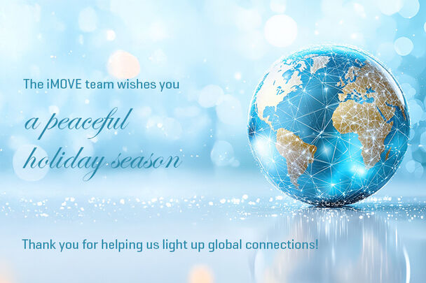 globe with holiday season greetings